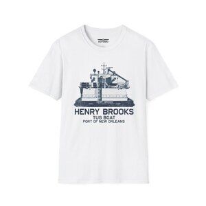 Henry Brooks Tug Boat Graphic T-Shirt Size XL | Port of New Orleans Nautical